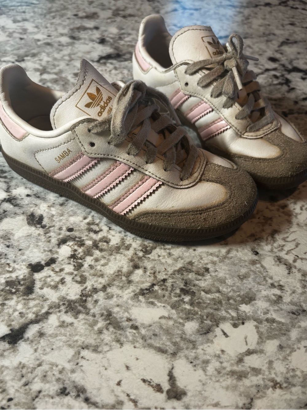 adidas Samba OG Kids 11K White & Pink Ortholite Sneakers